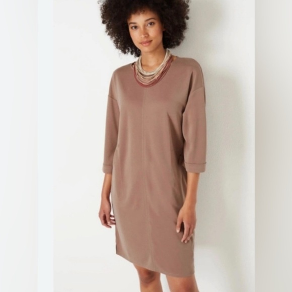 J.Jill Sand-Washed Knit Dress – Terra Cotta – Size Medium Minimalist Casual - Picture 1 of 9
